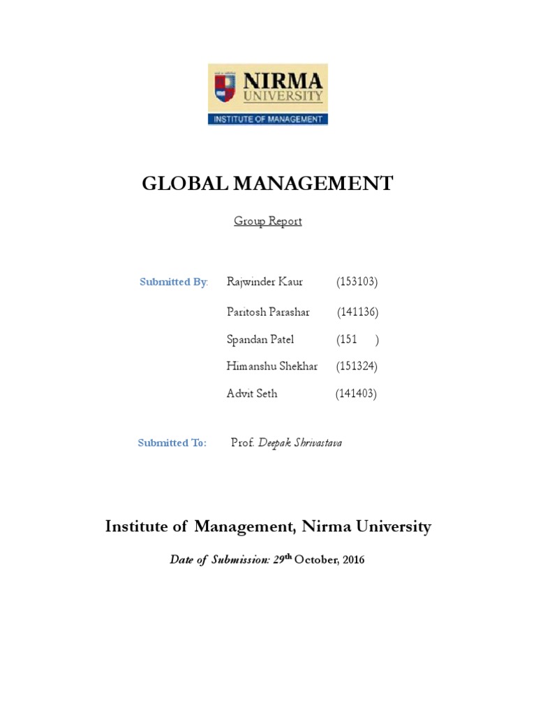 GM Group Report PDF PDF Unilever Organizational Structure