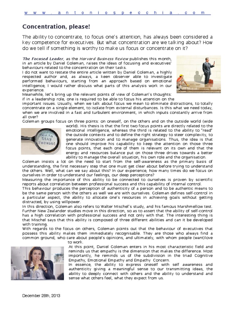 Enhancing Executive Focus Skills | PDF | Attention | Self Control