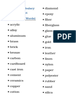 Materials Vocabulary: 38 Common Terms