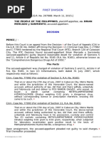 First Division: THE PEOPLE OF THE PHILIPPINES, Plaintiff-Appellee, vs. BRIAN MERCADO y SARMIENTO, Accused-Appellant