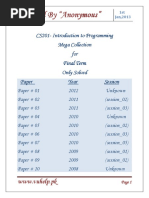 CS201 Mega Collection of Final Term Papers PDF