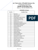Dow University of Health Sciences Karachi: Result: FCPS Entry Test