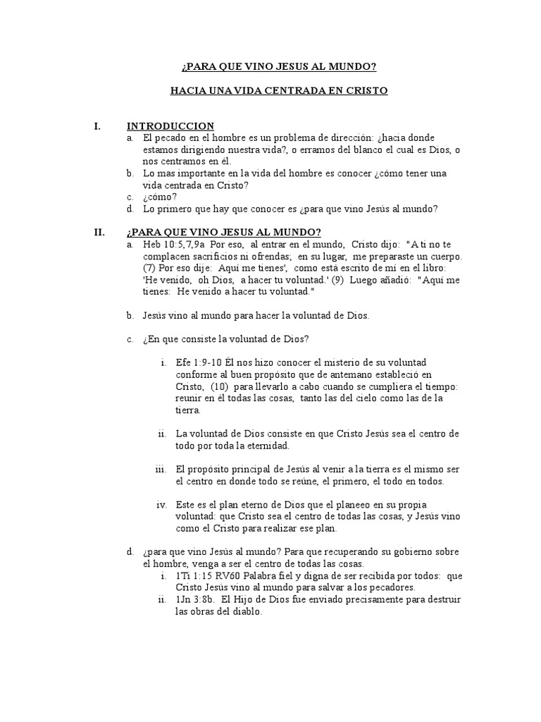 1 para Que Vino Jesus Al Mundo PDF Cristo (título) Salvación