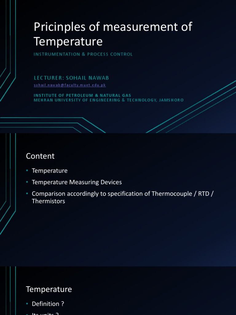 Pricinples of Measurement of Temperature | PDF