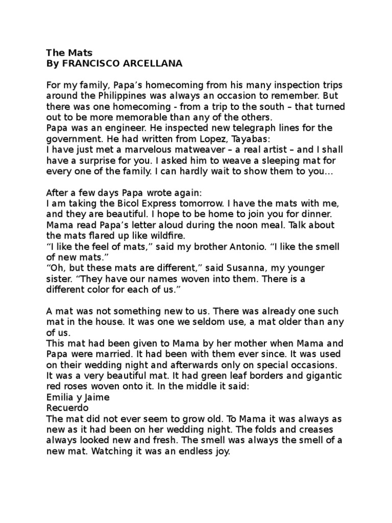 The Mats by Francisco Arcellana Download Free PDF Whisky Witchcraft