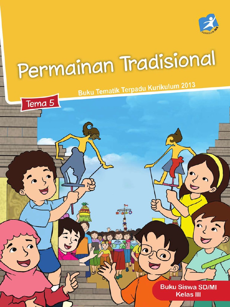 Siswa SD Sarawadari III bermain permainan tradisional