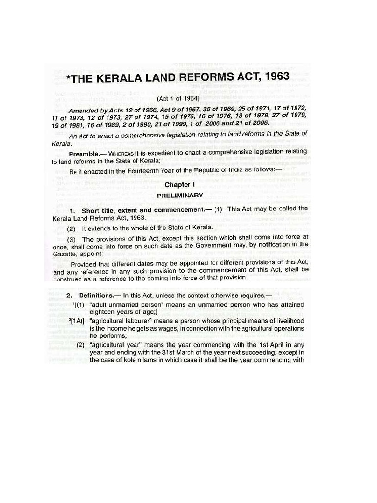 Kerala Land Reforms Act, 1963