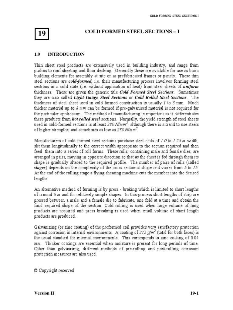 Chapter19 COLD FORMED STEEL SECTIONS - I PDF | PDF | Buckling | Beam ...