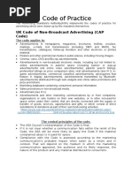 Task 12: Code of Practice: UK Code of Non-Broadcast Advertising (CAP Code)