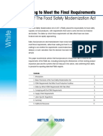 Preparing To Meet The Final Requirements: of The Food Safety Modernization Act