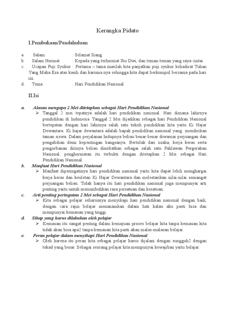 Teks Pidato Tentang Hari Pendidikan Kumpulan Referensi Teks Pidato