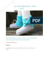 Crochet Bow Cuff Slipper Boots - Child Sizes