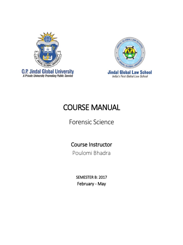 Forensic Science Course Manual 2017 | PDF | Crime Scene | Forensic Science