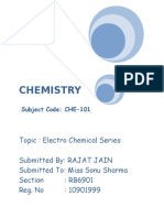 Electro Chemical Series Chemistry