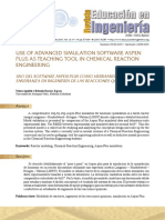 Use of Advanced Simulation Software Aspen Plus As Teaching Tool in Chemical Reaction Engineering