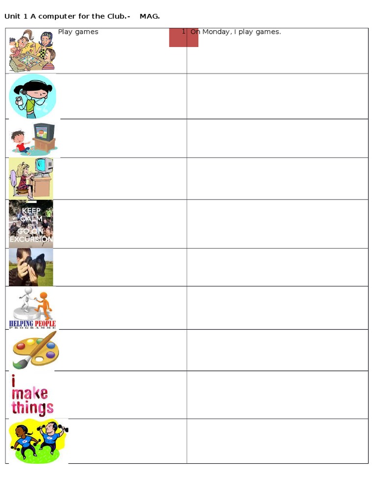 Weekly Computer Activities Guide | PDF | Computer Keyboard | Printer ...