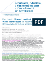 Neljä Tasoa Puhtaita, Edullisia, Unohdettu Vesiteknologiaan Teolliseen / Kaupalliseen / Maatalouden Sovellukset - Four Levels of Clean, Low Cost, Forgotten Water Technologies for Industrial / Commercial / Agricultural applications