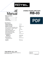 Rotel Rb03 Power Amplifier Schematic Service Manual