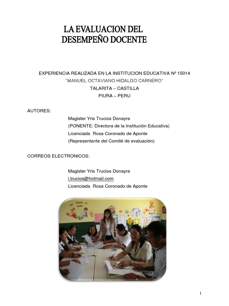 Evaluación Docente en IE 15014 | PDF | Evaluación | Plan de estudios