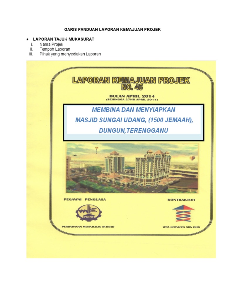 Contoh Laporan Kemajuan Kerja Pdf