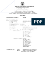 Syllabus Biología Molecular 2016-II