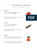 Addition and Subtraction Word Problems (Grade 1)