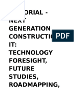 Editorial - Next generation construction IT- technology foresight, future studies, roadmapping and scenario planning2009_12.content.05150.docx