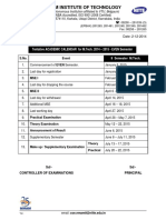 Academic Calendar II Sem M.tech