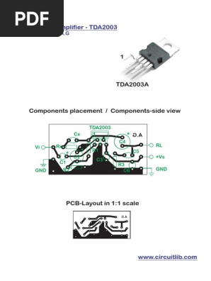 Tda2003 amplifier circuit pcb