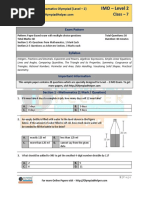 IMO Level 2 Sample Paper Class 6 | PDF | Integer | Test (Assessment)