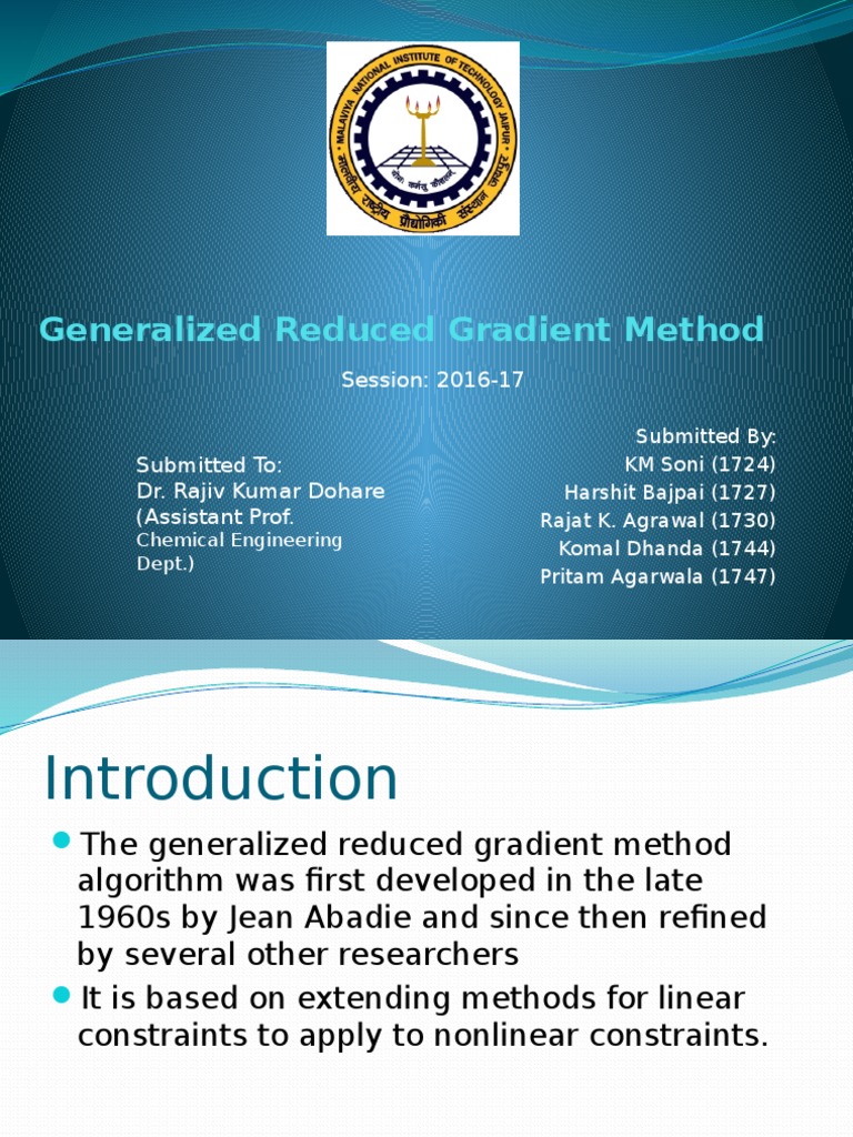Generalized Reduced Gradient Method | PDF | Mathematical Optimization ...