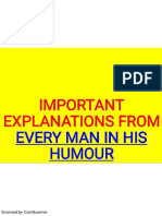 Important Explanation of Every Man in His Humour by SARWAL