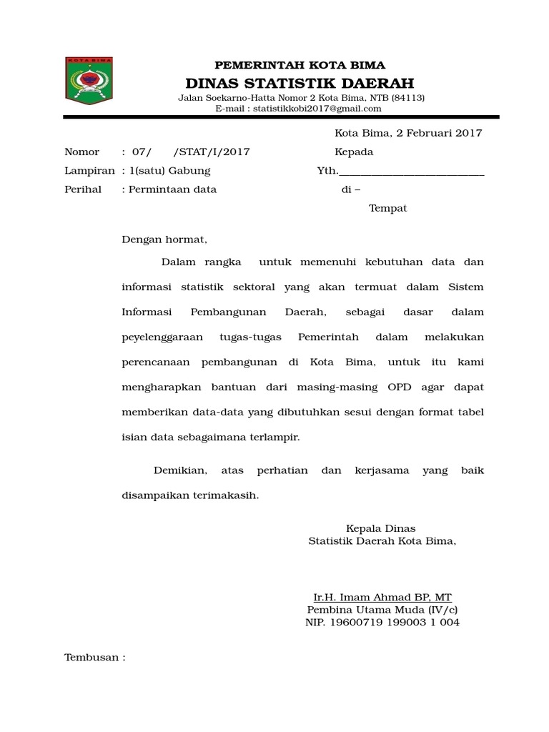 Surat Permintaan Data