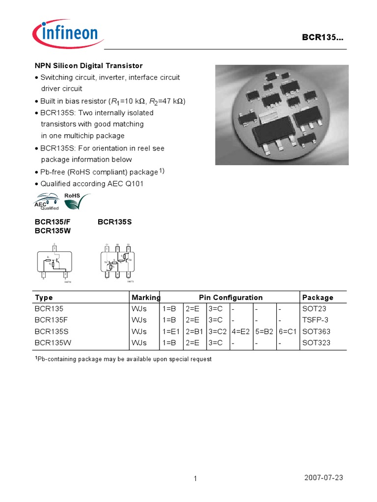 Datasheet 6c Silicon Digital Transistor PDF | PDF | Transistor ...