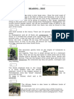 Wild Animals - Testing Reading Comprehension (2)