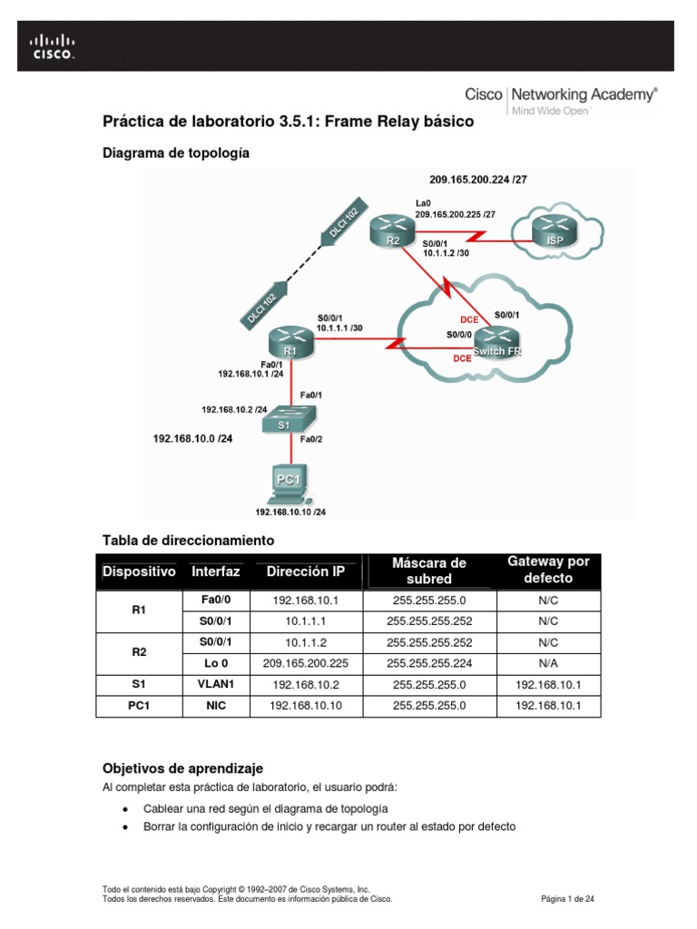 EWAN Lab 3 5 1 PDF | PDF | Enrutador (Computación) | Dirección IP