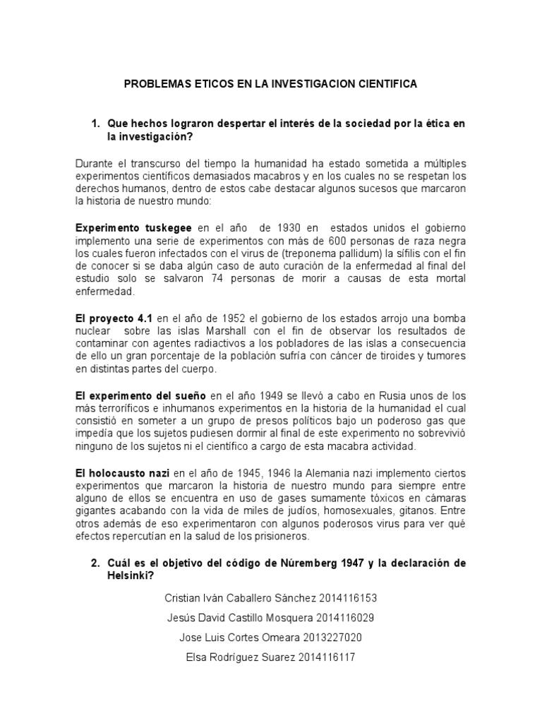 Problemas Eticos en La Investigacion Cientifica | PDF | Ingeniería ...