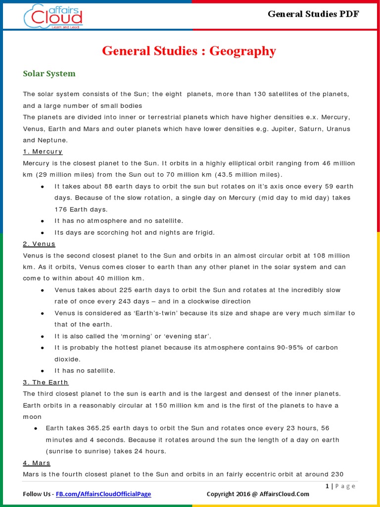 SSC General Studies - Geography by AffairsCloud PDF | PDF | Rock ...