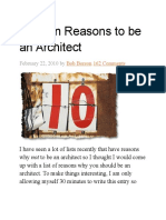 10 Reasons To Be An Architect