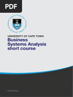 Uct Business Systems Analysis Course Information Pack