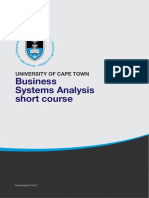 Uct Business Systems Analysis Course Information Pack