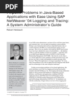 Pinpoint Problems in Java Based Appl SAP NW04 Logging and Tracing
