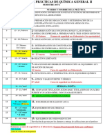 Calendario de Prácticas de Química General II Semestre 2017-2