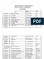 Programarea Examenelor Licenta Iunie 2016 PDF