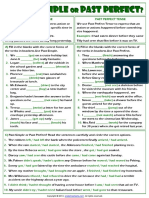 Simple Past or Past Perfect Tense Grammar Exercises Worksheet PDF