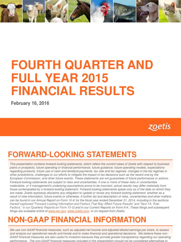 2016 2 16 Zoetis Investor Presentation PDF Earnings Before