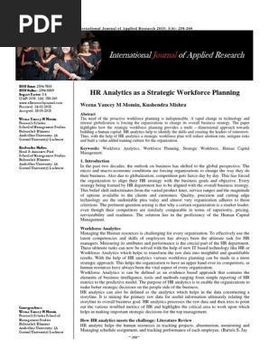Hr Analytics As A Strategic Workforce Planning Yancey 2015