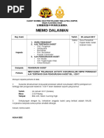 CONTOH MEMO RASMI PERJUMPAAN KOKURIKULUM