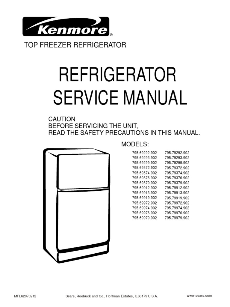 Kenmore LG Refrigerator 795 69979 902 SM MFL62078212 PDF