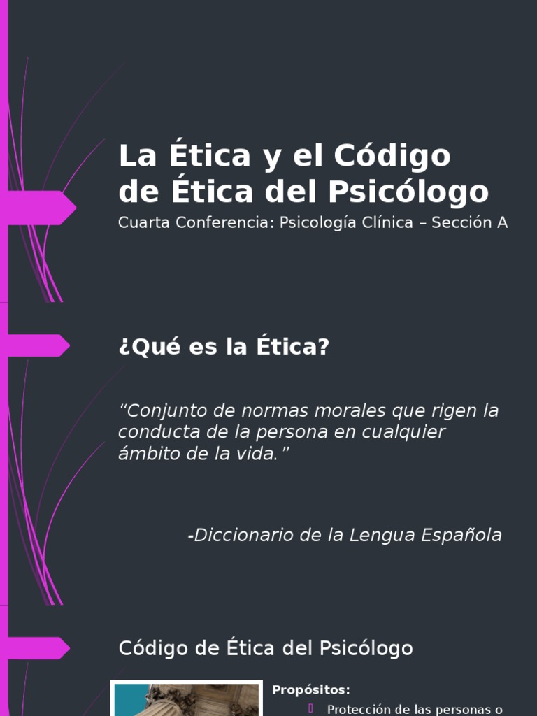 Código de Ética del Psicólogo Guatemala (Presentación